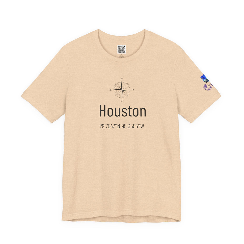 Houston Latitude & Longitude Unisex Jersey Short Sleeve Tee
