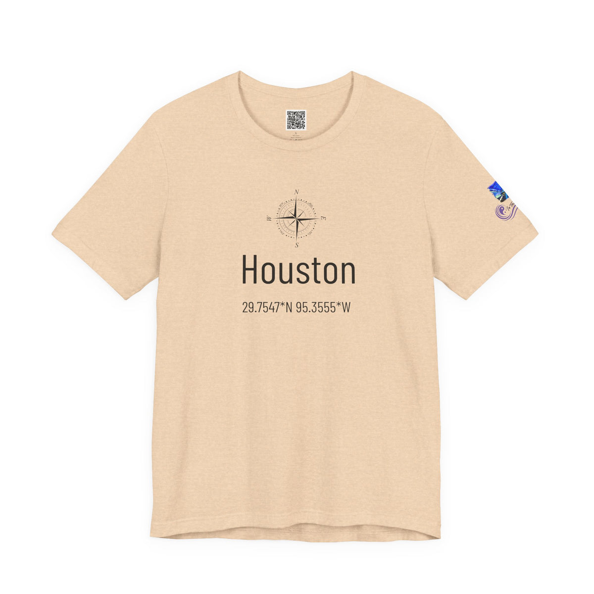 Houston Latitude & Longitude Unisex Jersey Short Sleeve Tee