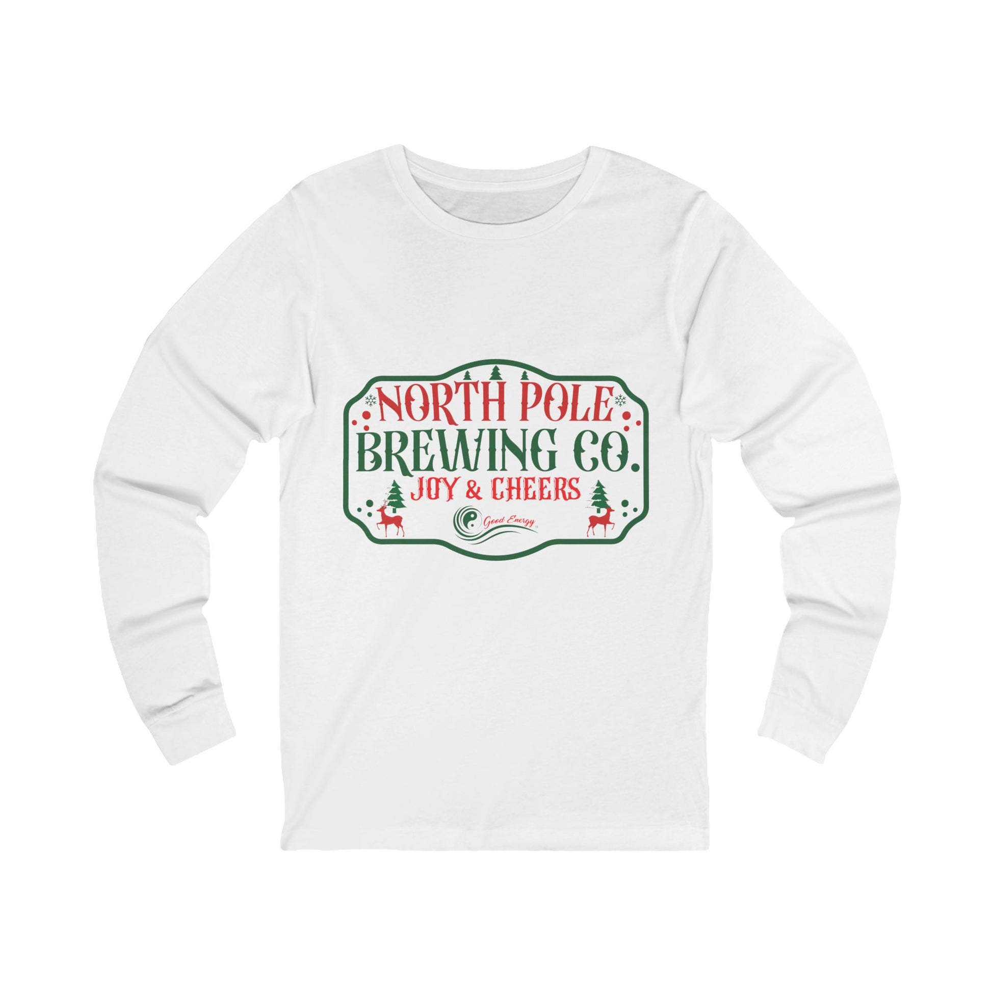 North Pole Brewing Co. Long Sleeve Tee — 'Joy & Cheers' Holiday Shirt