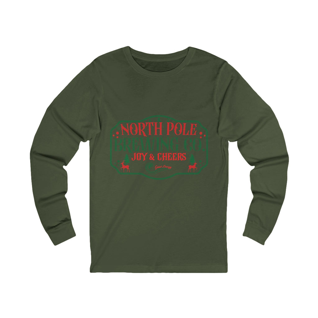 North Pole Brewing Co. Long Sleeve Tee — 'Joy & Cheers' Holiday Shirt