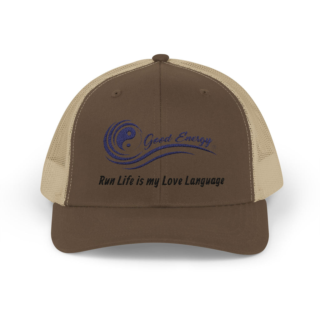 Good Energy Oilfield Snapback Trucker Cap – Run Life is My Love Language