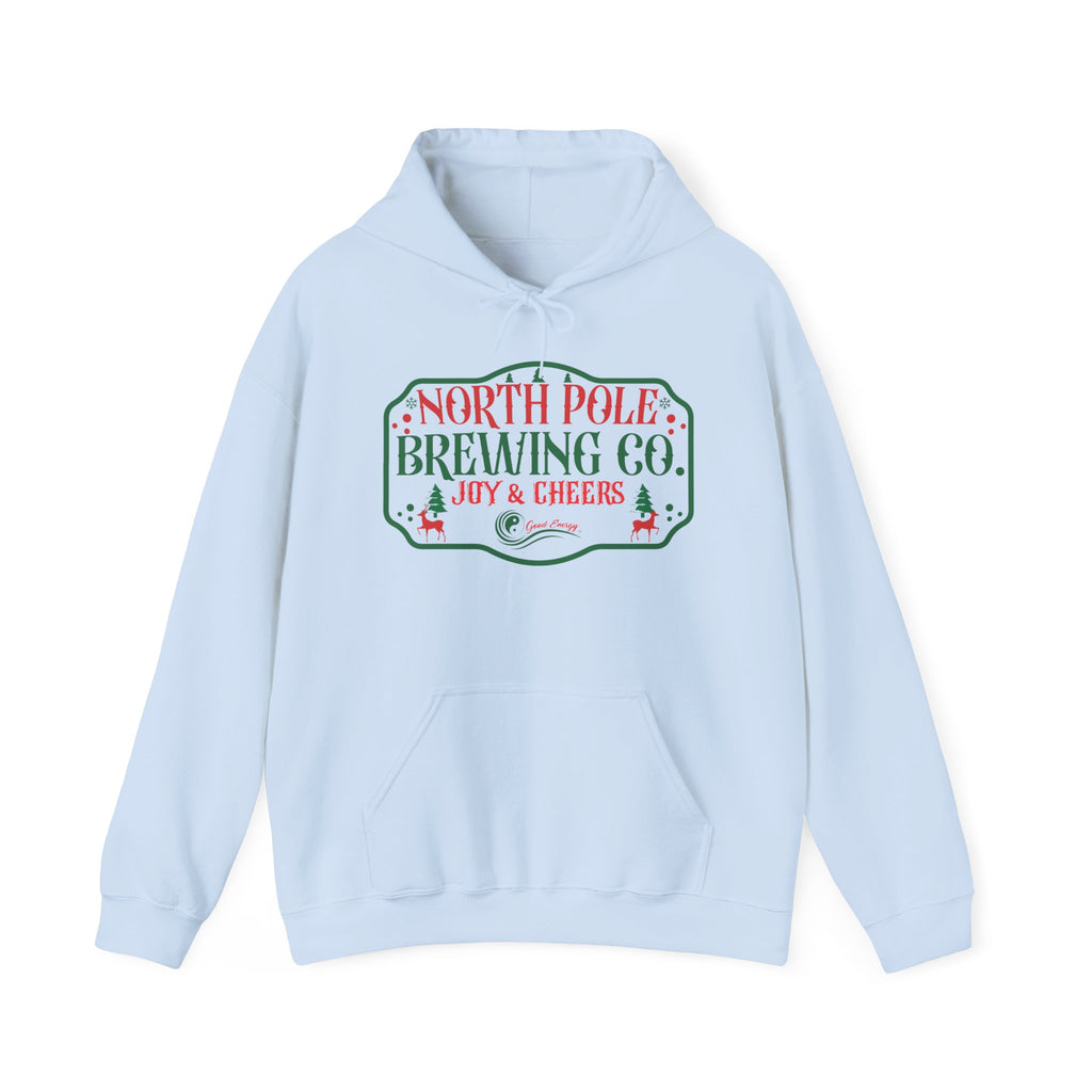 North Pole Brewing Co. Hoodie – 'Joy & Cheers' Christmas Holiday Sweatshirt