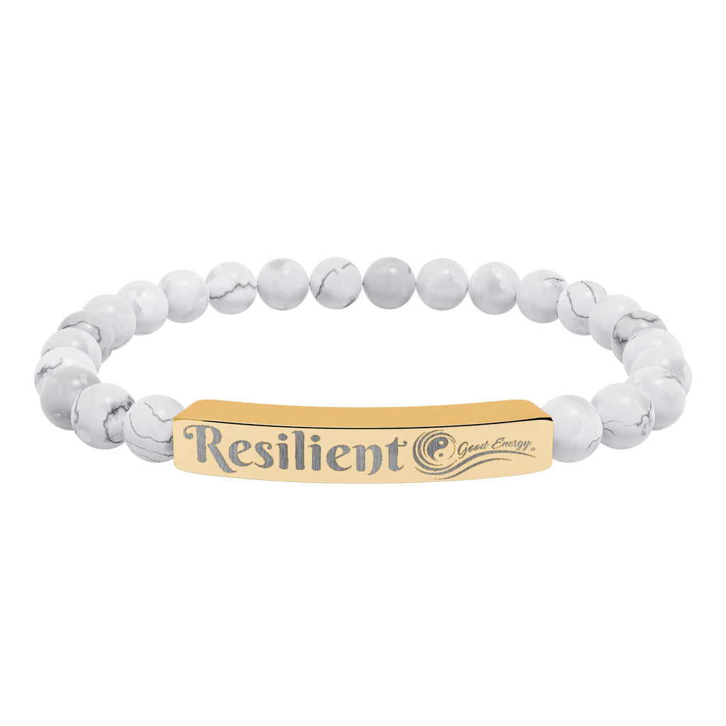 Resilient Good Energy Natural Stone Stretch Bar Bracelet