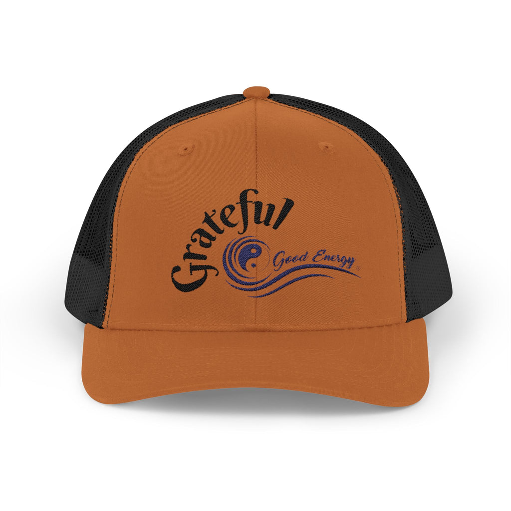 "Grateful" Good Energy Snapback Trucker Cap – A powerful mindset gift for yourself and others