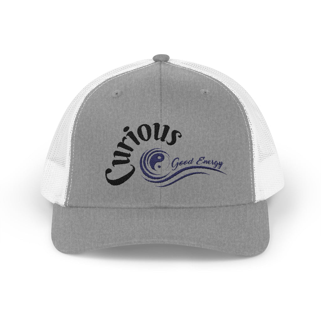 "Curious" Good Energy Snapback Trucker Cap – Always Stay curious and you won't get frustrated.