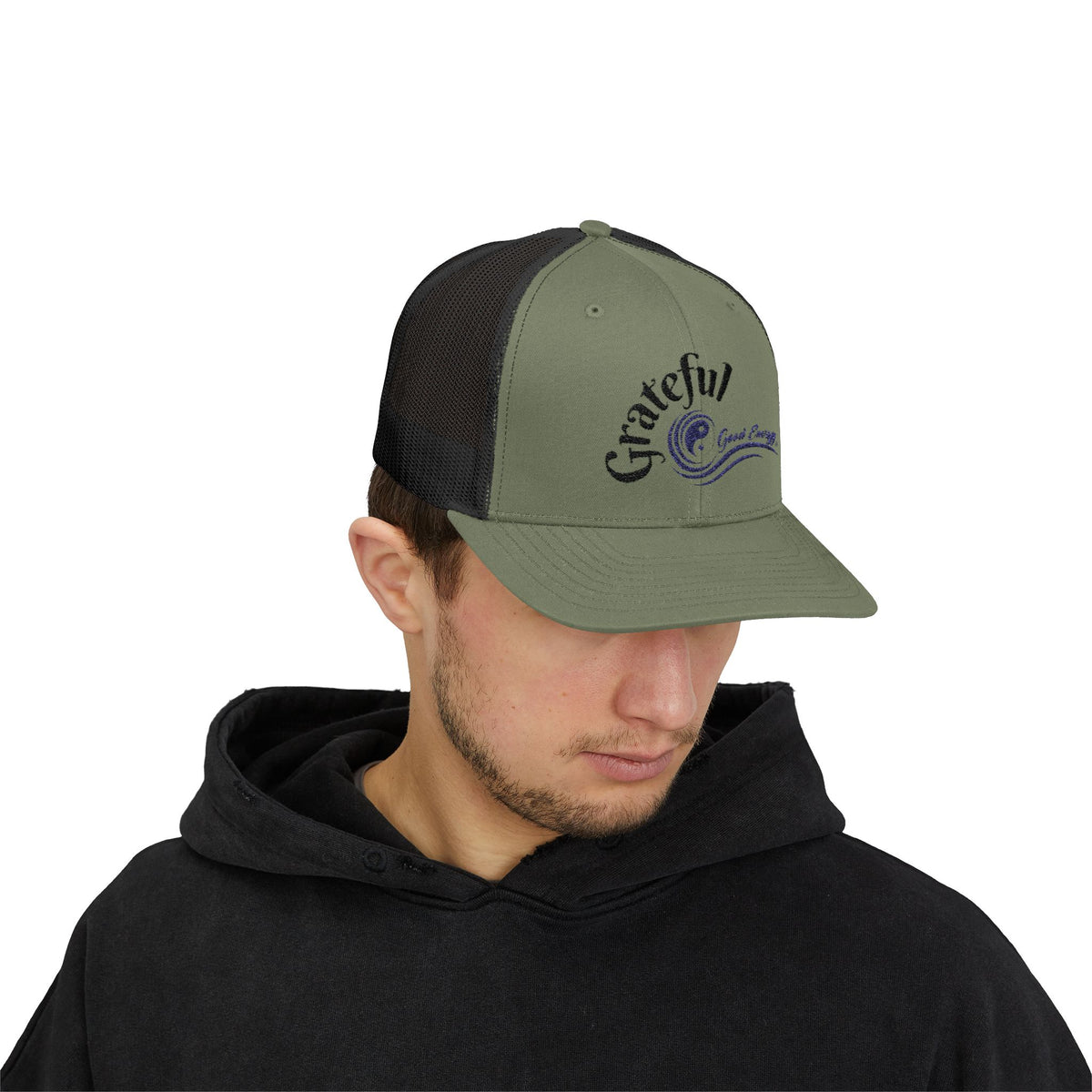 "Grateful" Good Energy Snapback Trucker Cap – A powerful mindset gift for yourself and others