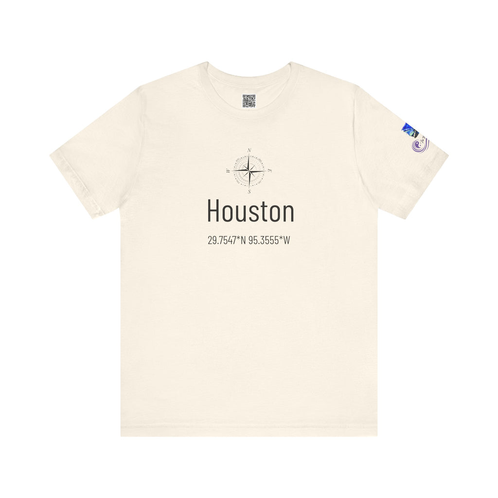 Houston Latitude & Longitude Unisex Jersey Short Sleeve Tee