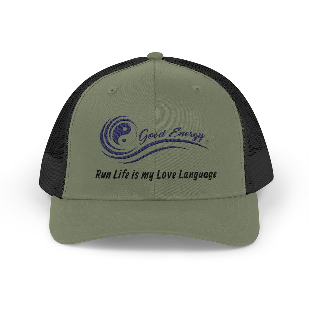 Good Energy Oilfield Snapback Trucker Cap – Run Life is My Love Language