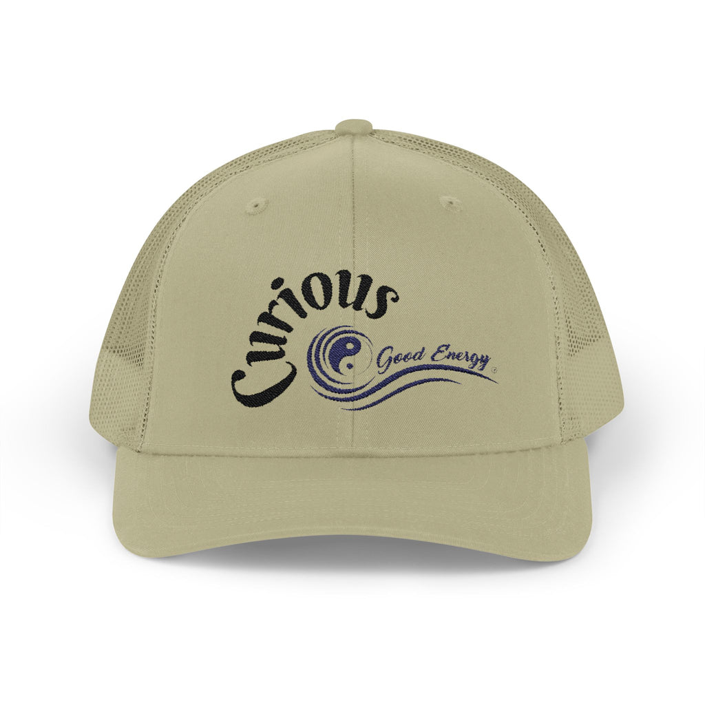 "Curious" Good Energy Snapback Trucker Cap – Always Stay curious and you won't get frustrated.