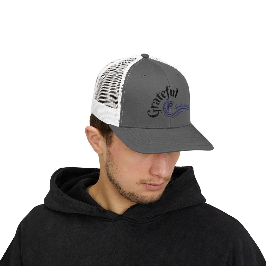 "Grateful" Good Energy Snapback Trucker Cap – A powerful mindset gift for yourself and others