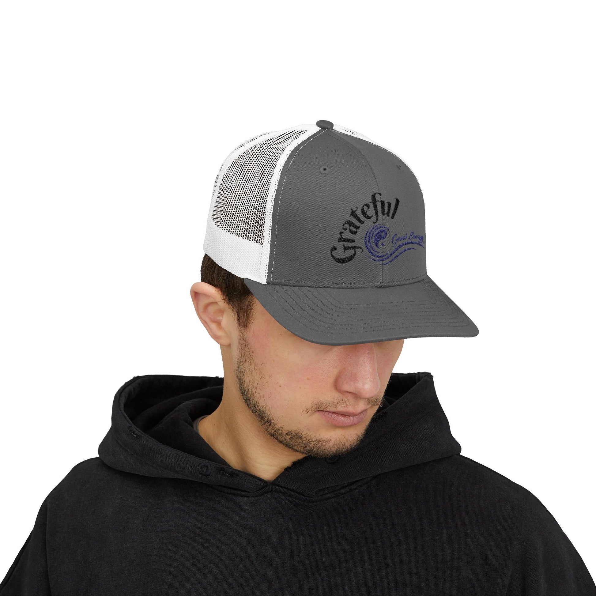 "Grateful" Good Energy Snapback Trucker Cap – A powerful mindset gift for yourself and others