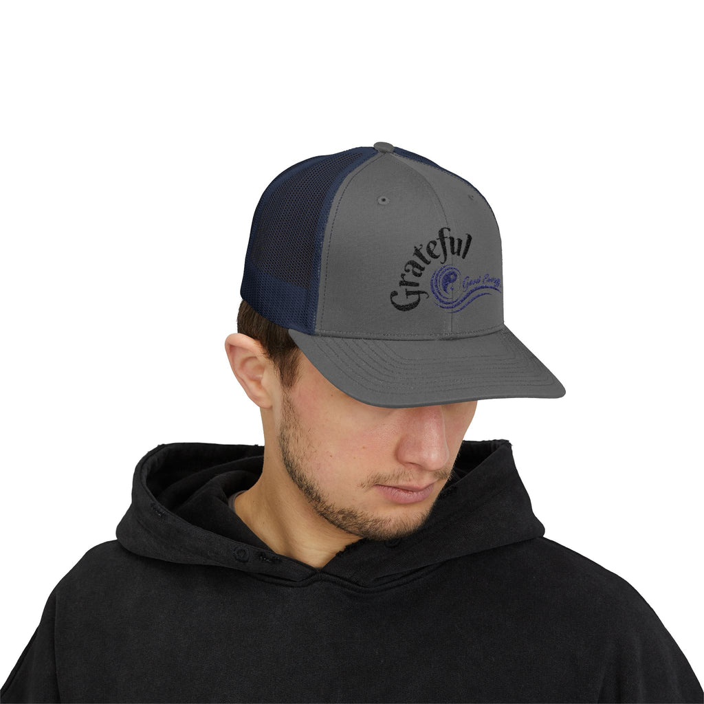 "Grateful" Good Energy Snapback Trucker Cap – A powerful mindset gift for yourself and others