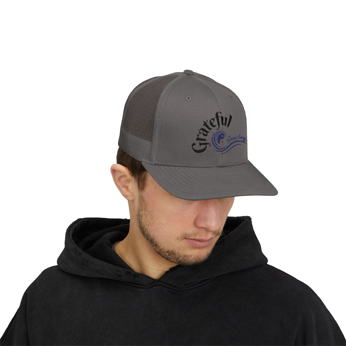 "Grateful" Good Energy Snapback Trucker Cap – A powerful mindset gift for yourself and others