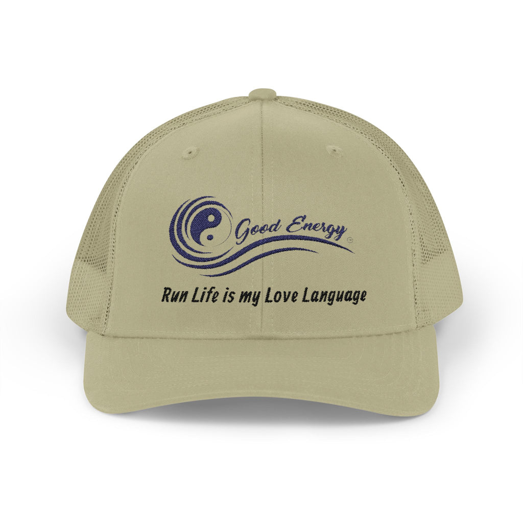 Good Energy Oilfield Snapback Trucker Cap – Run Life is My Love Language