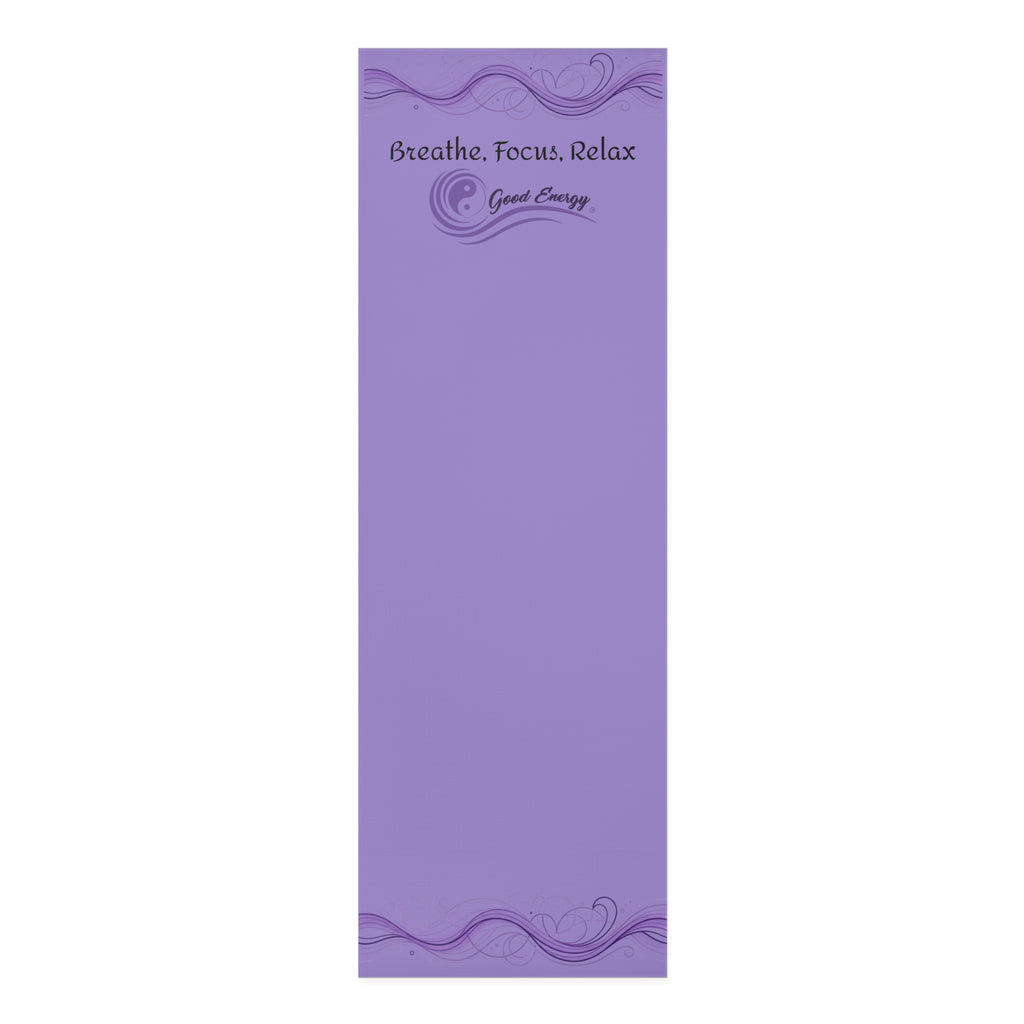 Yoga Mat — “Breathe, Focus, Relax” Foam Exercise Mat with Calming Yin/Yan Good Energy Design