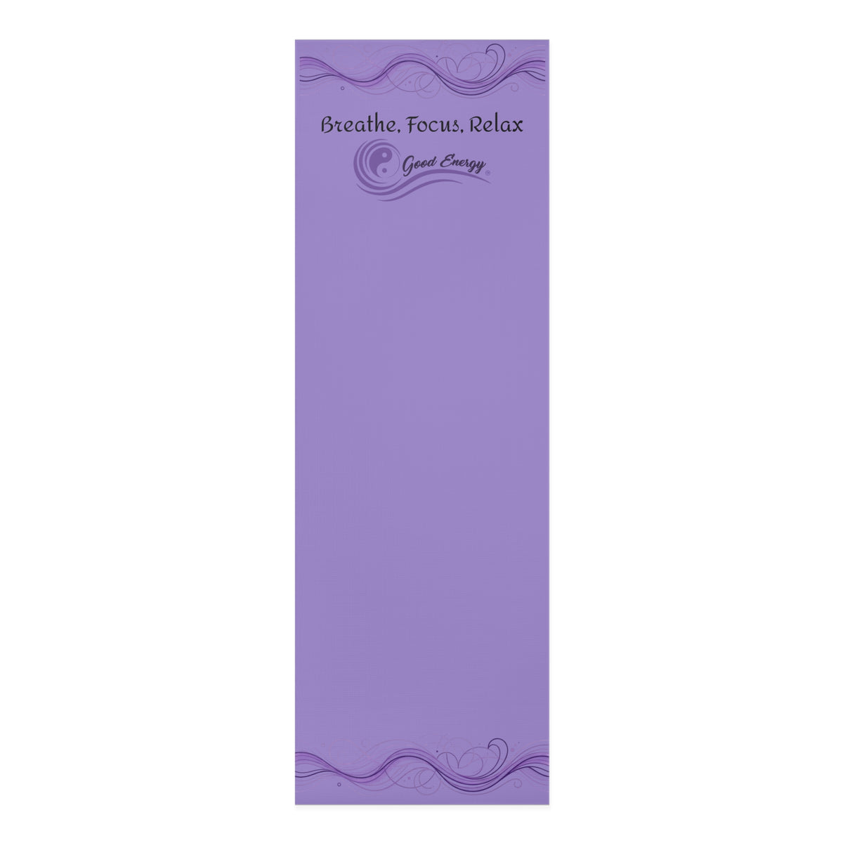 Yoga Mat — “Breathe, Focus, Relax” Foam Exercise Mat with Calming Yin/Yan Good Energy Design