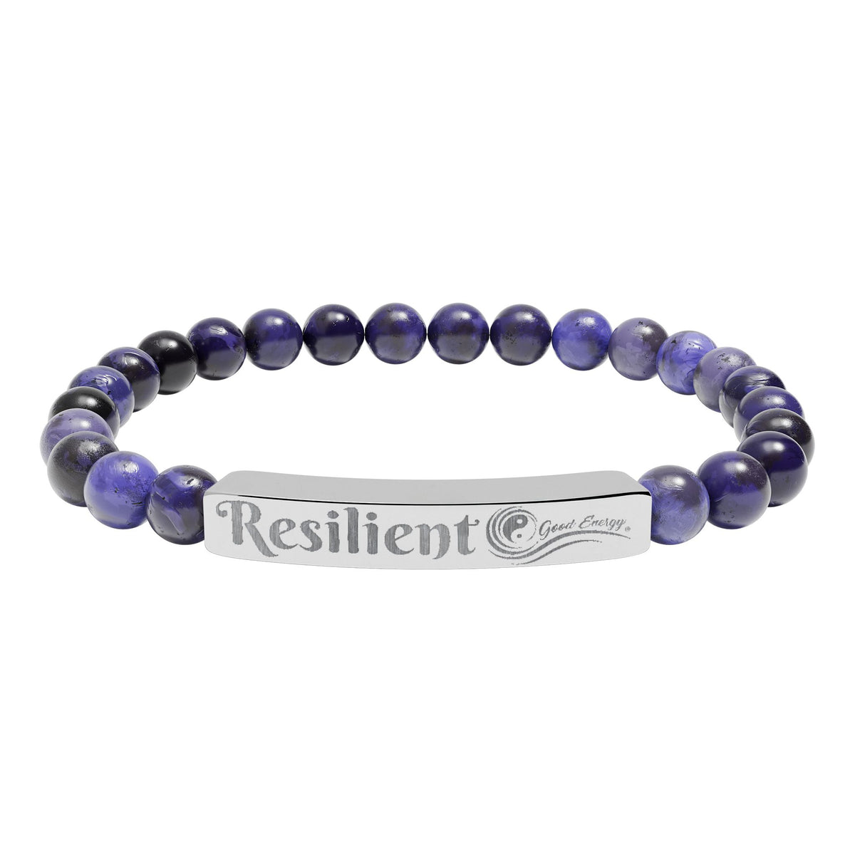 Resilient Good Energy Natural Stone Stretch Bar Bracelet