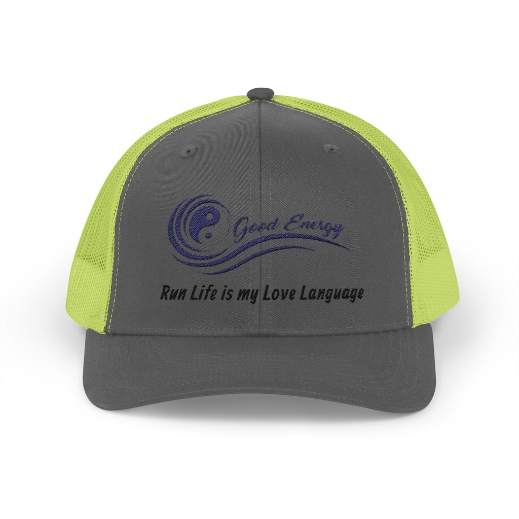 Good Energy Oilfield Snapback Trucker Cap – Run Life is My Love Language