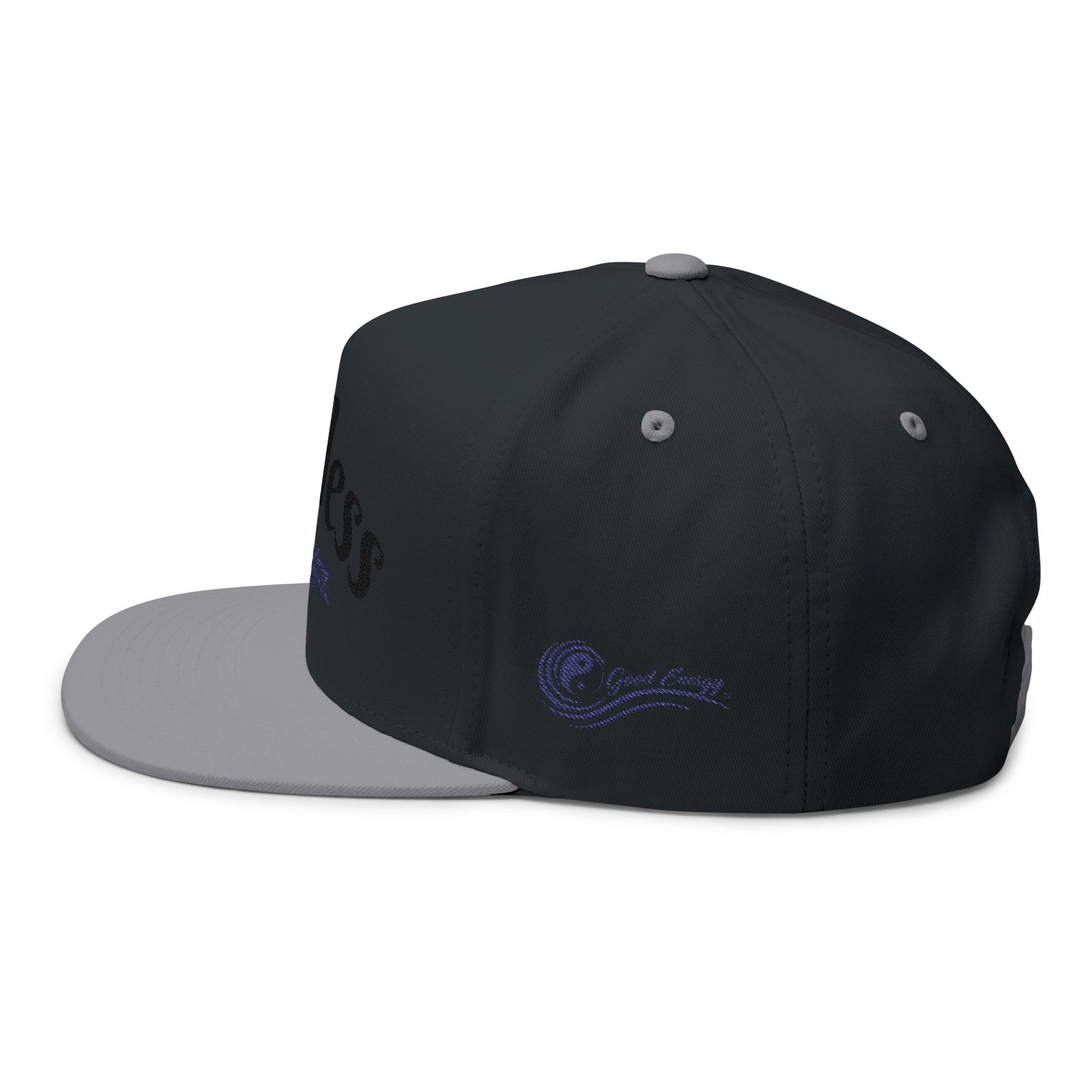 "Fearless" Embroidered Flat Bill Cap — "Fearless" Good Energy Snapback
