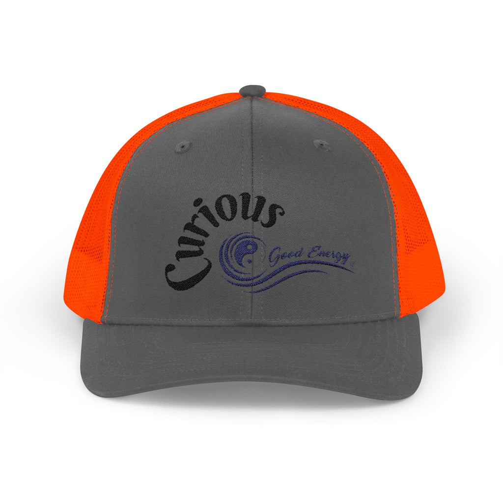 "Curious" Good Energy Snapback Trucker Cap – Always Stay curious and you won't get frustrated.