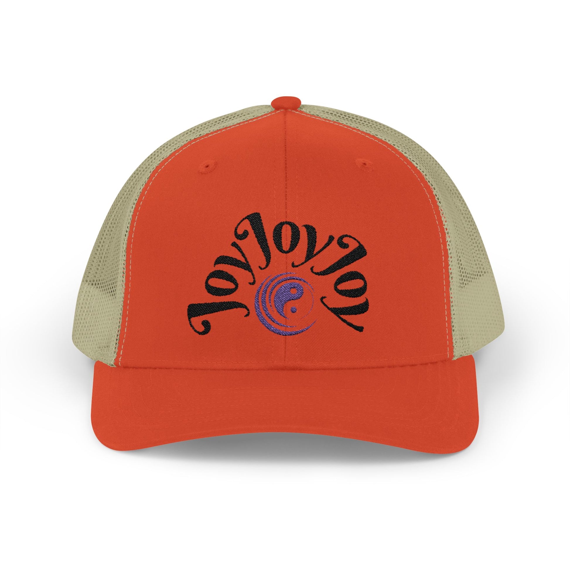 Joy Joy Joy Vibrant Snapback Trucker Cap | Unisex Adjustable Hat for Outdoor Adventures, Festivals, Sports, Travel, Summer Fun