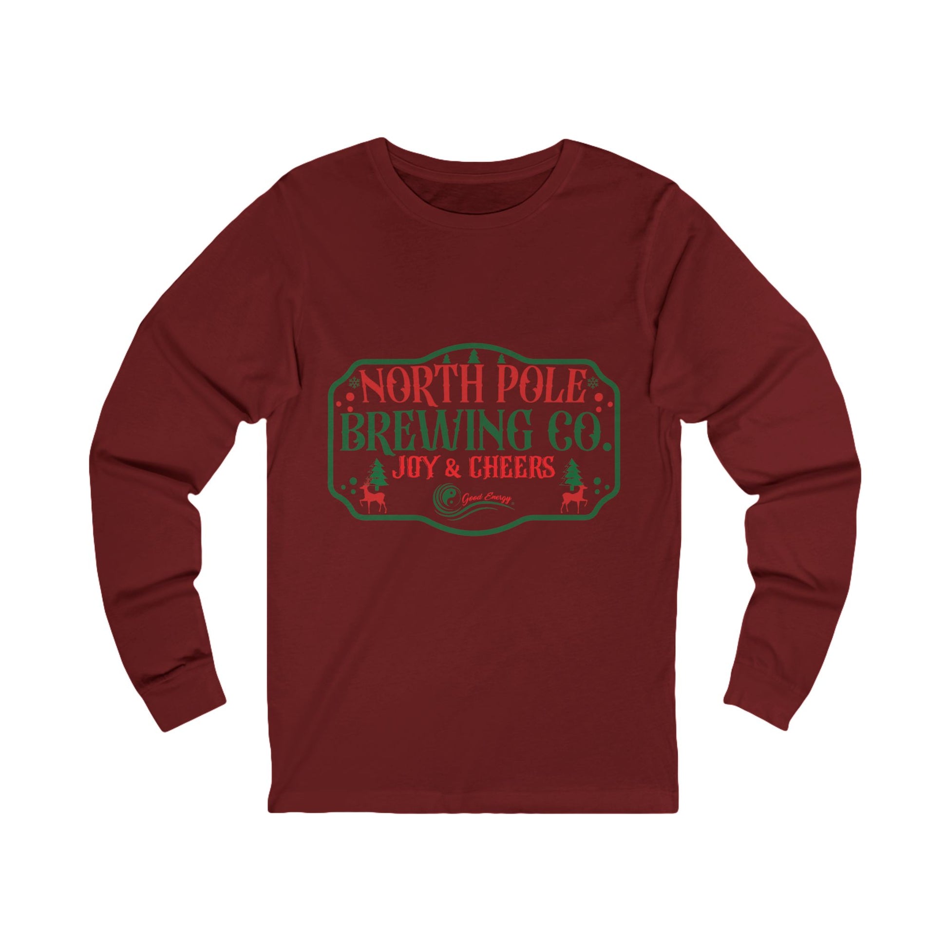 North Pole Brewing Co. Long Sleeve Tee — 'Joy & Cheers' Holiday Shirt