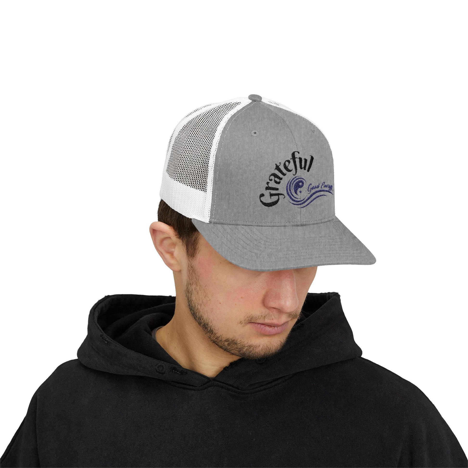 "Grateful" Good Energy Snapback Trucker Cap – A powerful mindset gift for yourself and others