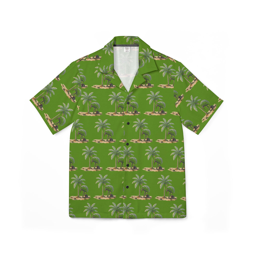 Green Palm Hawaiian Shirt — Men’s Tropical Camp Button-Up