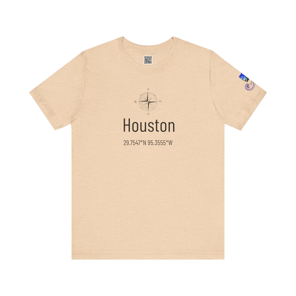 Houston Latitude & Longitude Unisex Jersey Short Sleeve Tee