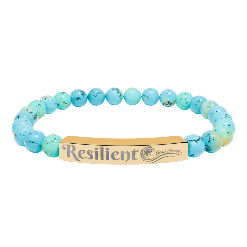 Resilient Good Energy Natural Stone Stretch Bar Bracelet
