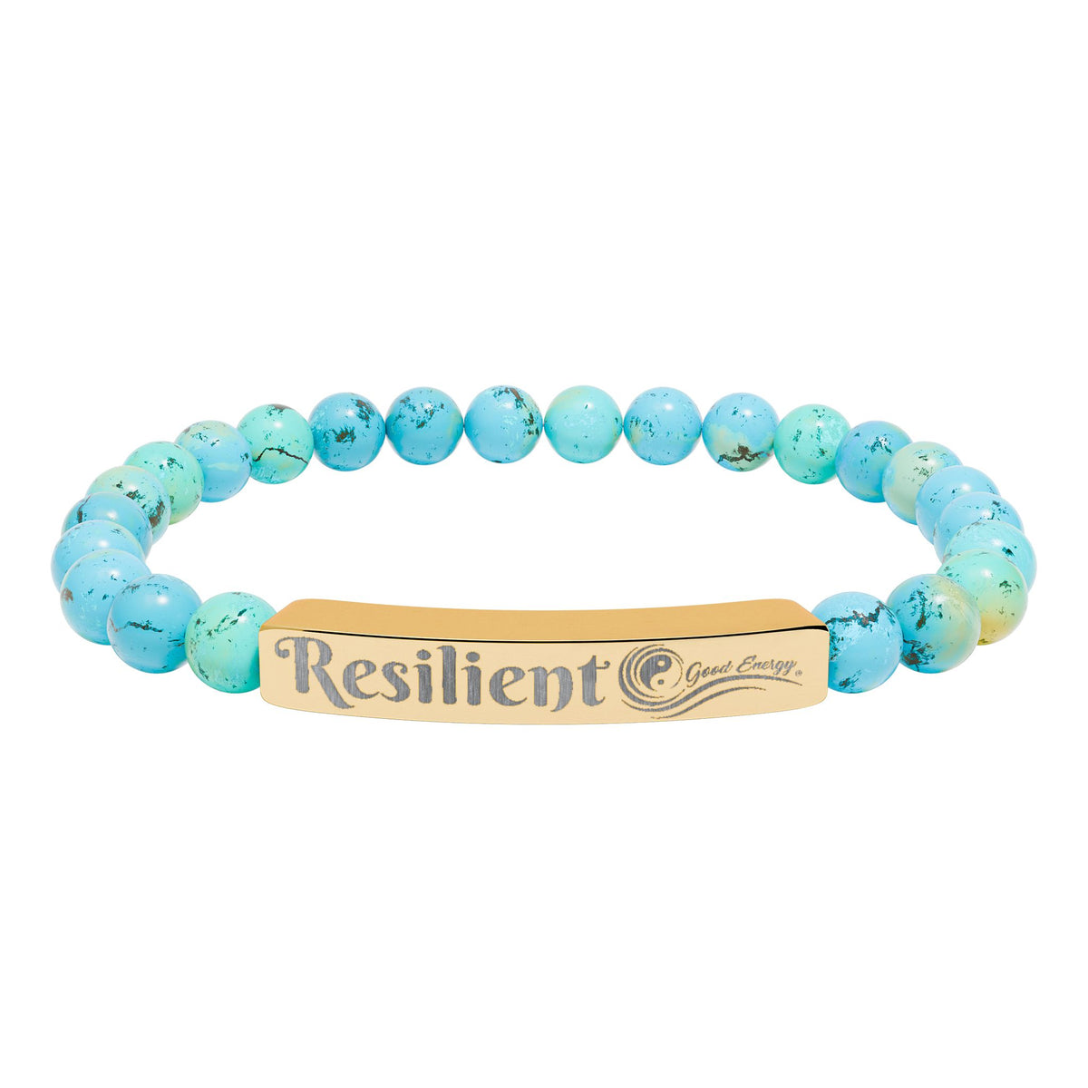 Resilient Good Energy Natural Stone Stretch Bar Bracelet