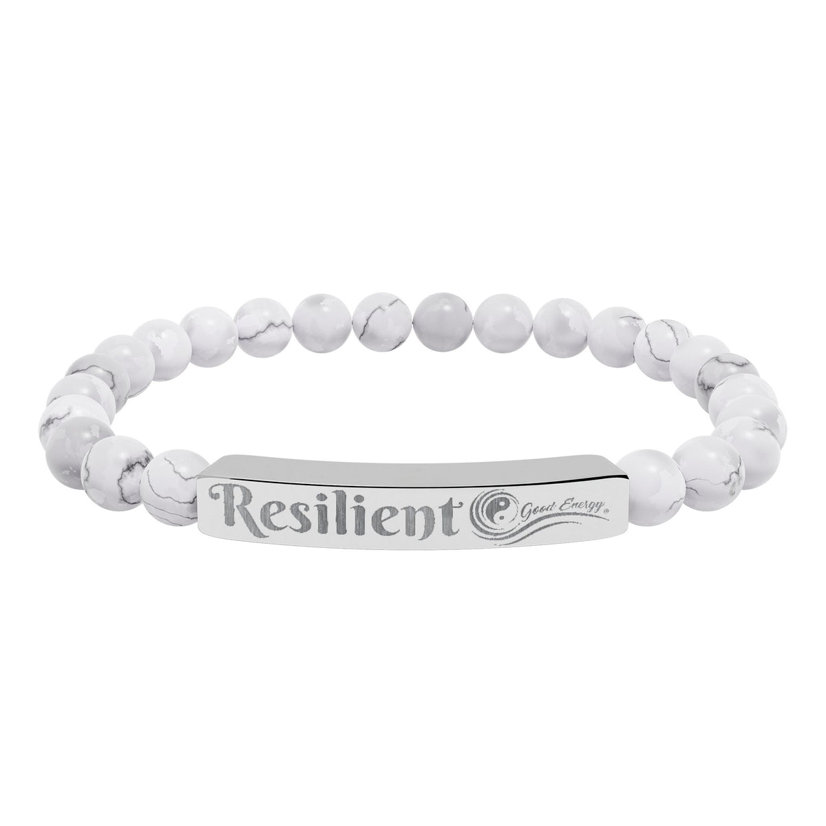 Resilient Good Energy Natural Stone Stretch Bar Bracelet