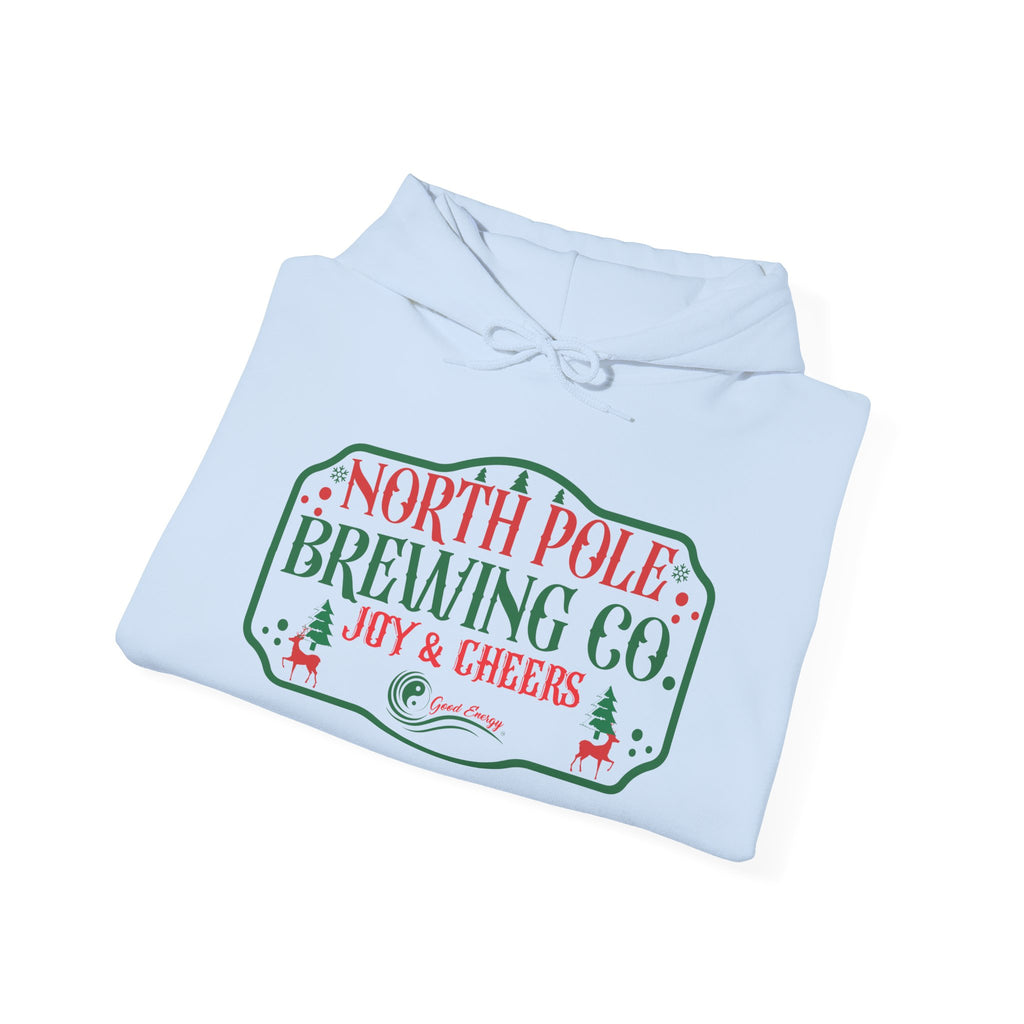 North Pole Brewing Co. Hoodie – 'Joy & Cheers' Christmas Holiday Sweatshirt