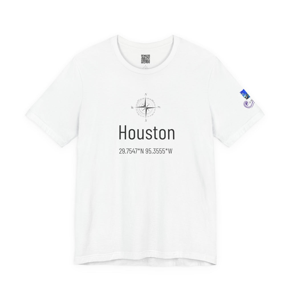Houston Latitude & Longitude Unisex Jersey Short Sleeve Tee