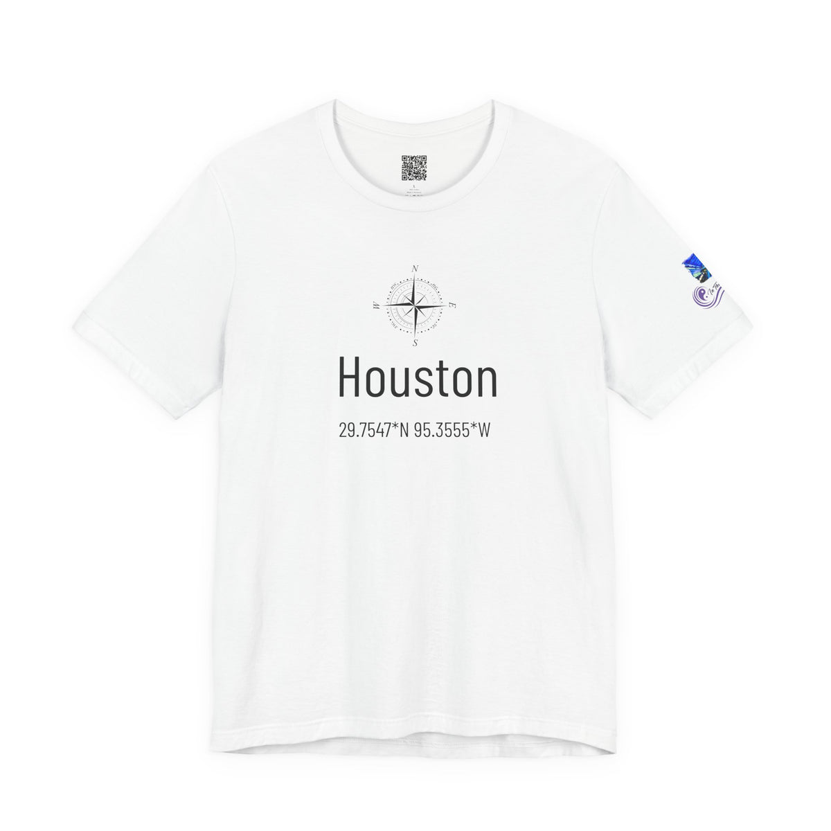 Houston Latitude & Longitude Unisex Jersey Short Sleeve Tee