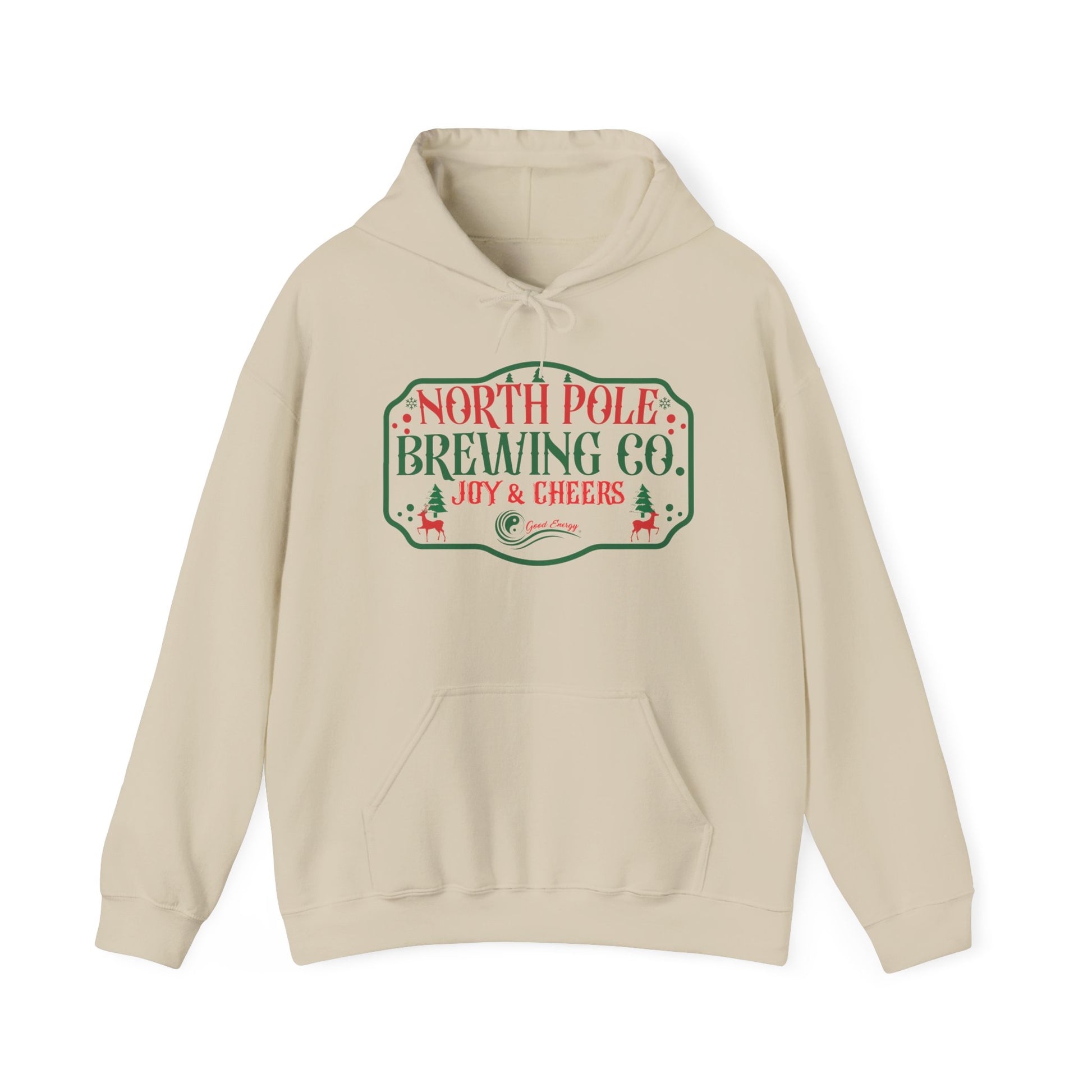 North Pole Brewing Co. Hoodie – 'Joy & Cheers' Christmas Holiday Sweatshirt