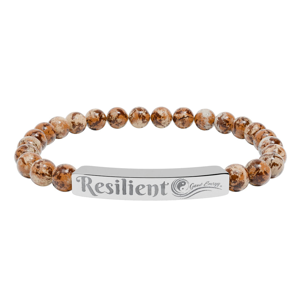 Resilient Good Energy Natural Stone Stretch Bar Bracelet