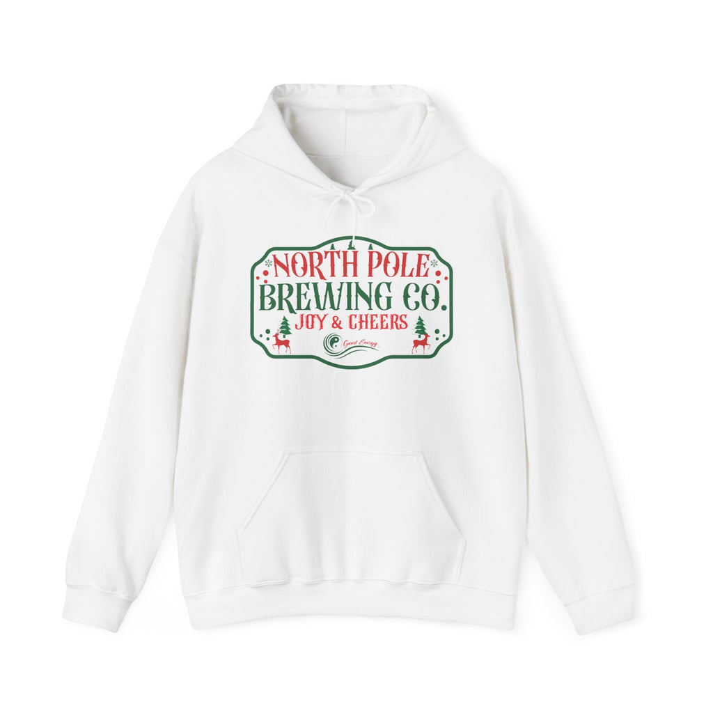 North Pole Brewing Co. Hoodie – 'Joy & Cheers' Christmas Holiday Sweatshirt