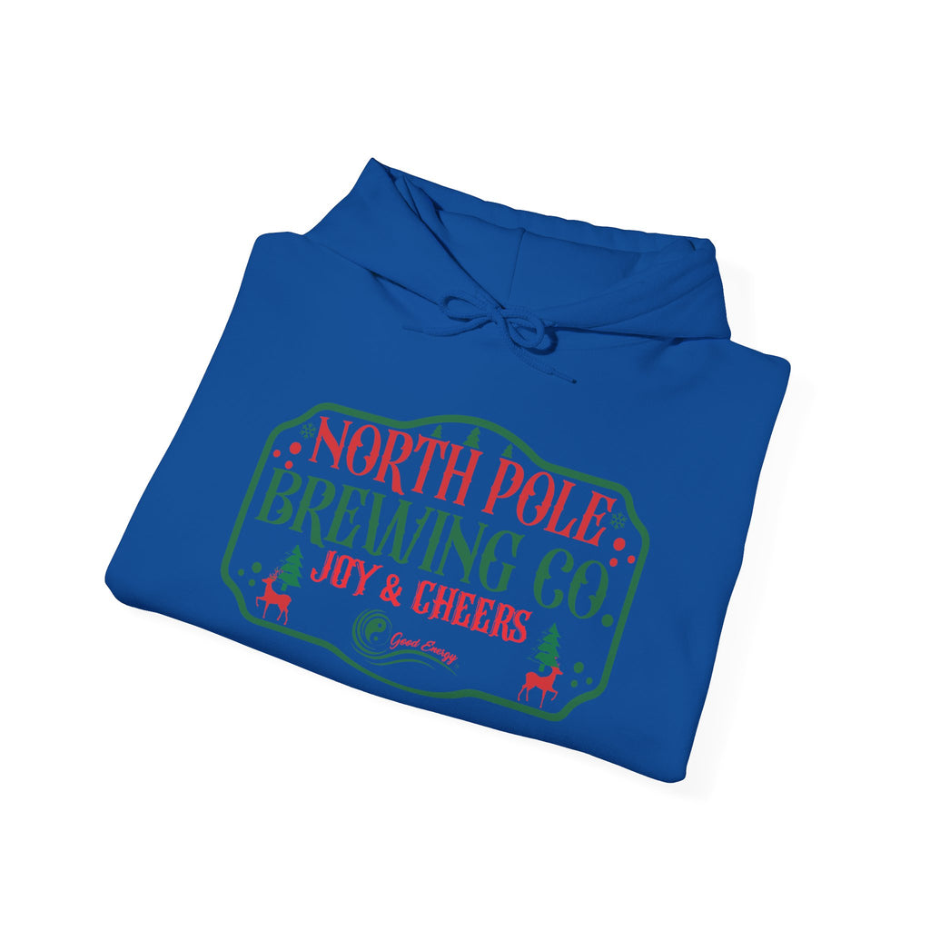 North Pole Brewing Co. Hoodie – 'Joy & Cheers' Christmas Holiday Sweatshirt