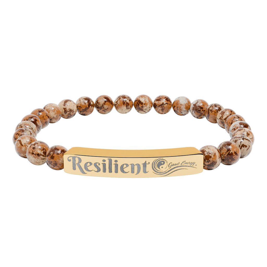 Resilient Good Energy Natural Stone Stretch Bar Bracelet