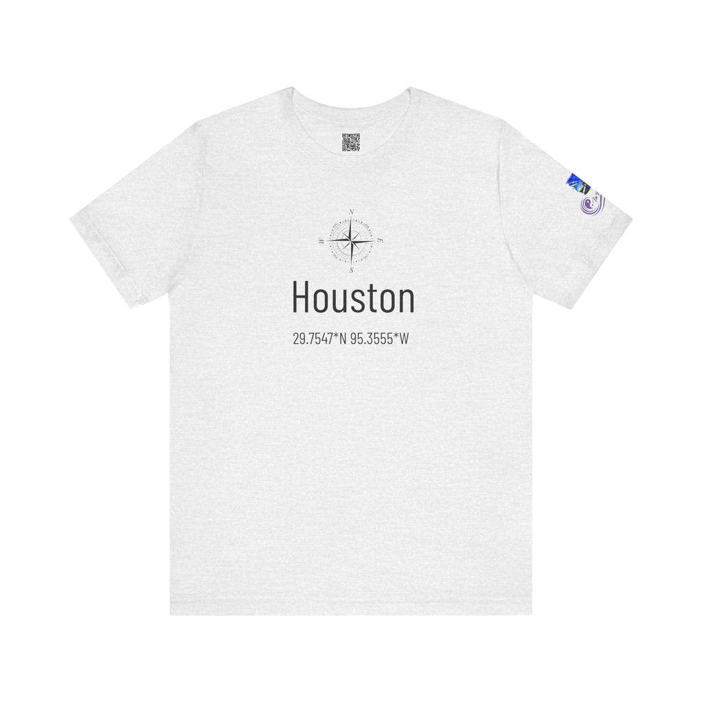 Houston Latitude & Longitude Unisex Jersey Short Sleeve Tee