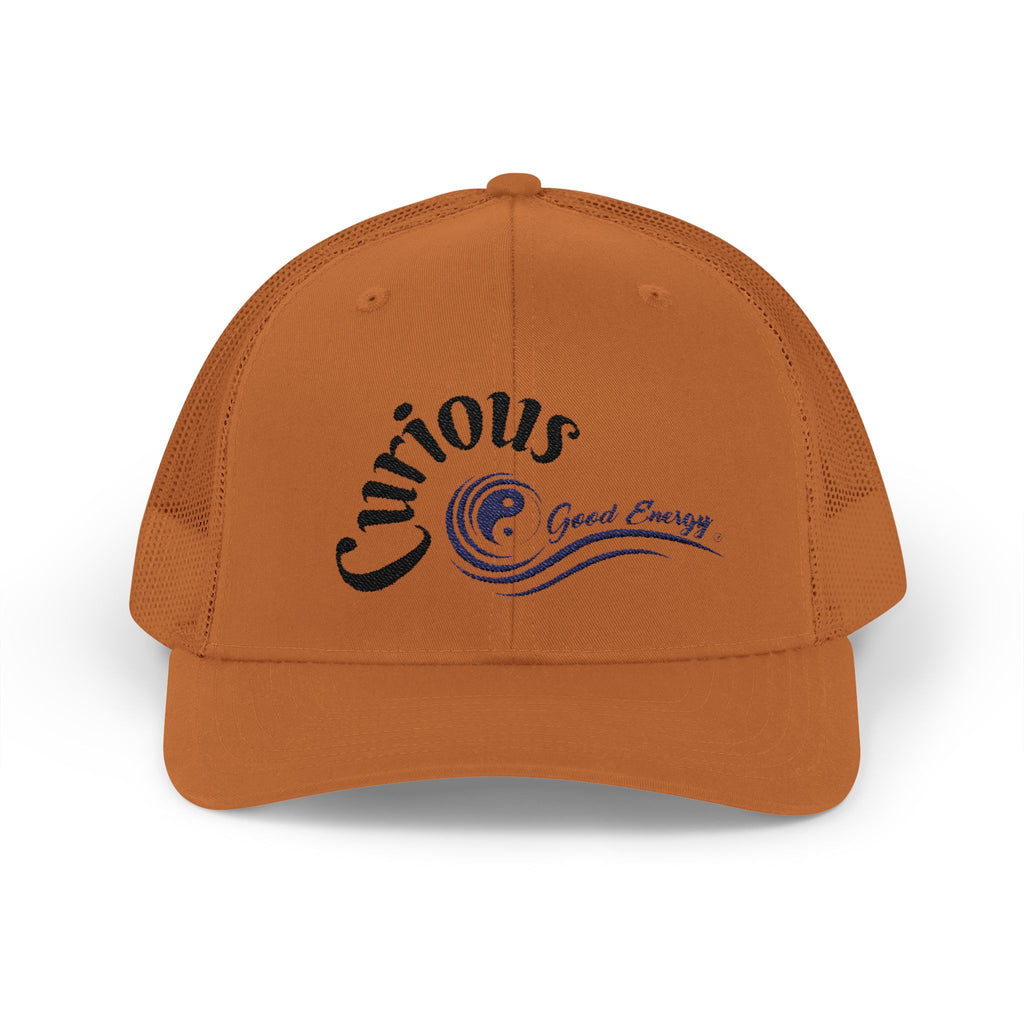 "Curious" Good Energy Snapback Trucker Cap – Always Stay curious and you won't get frustrated.