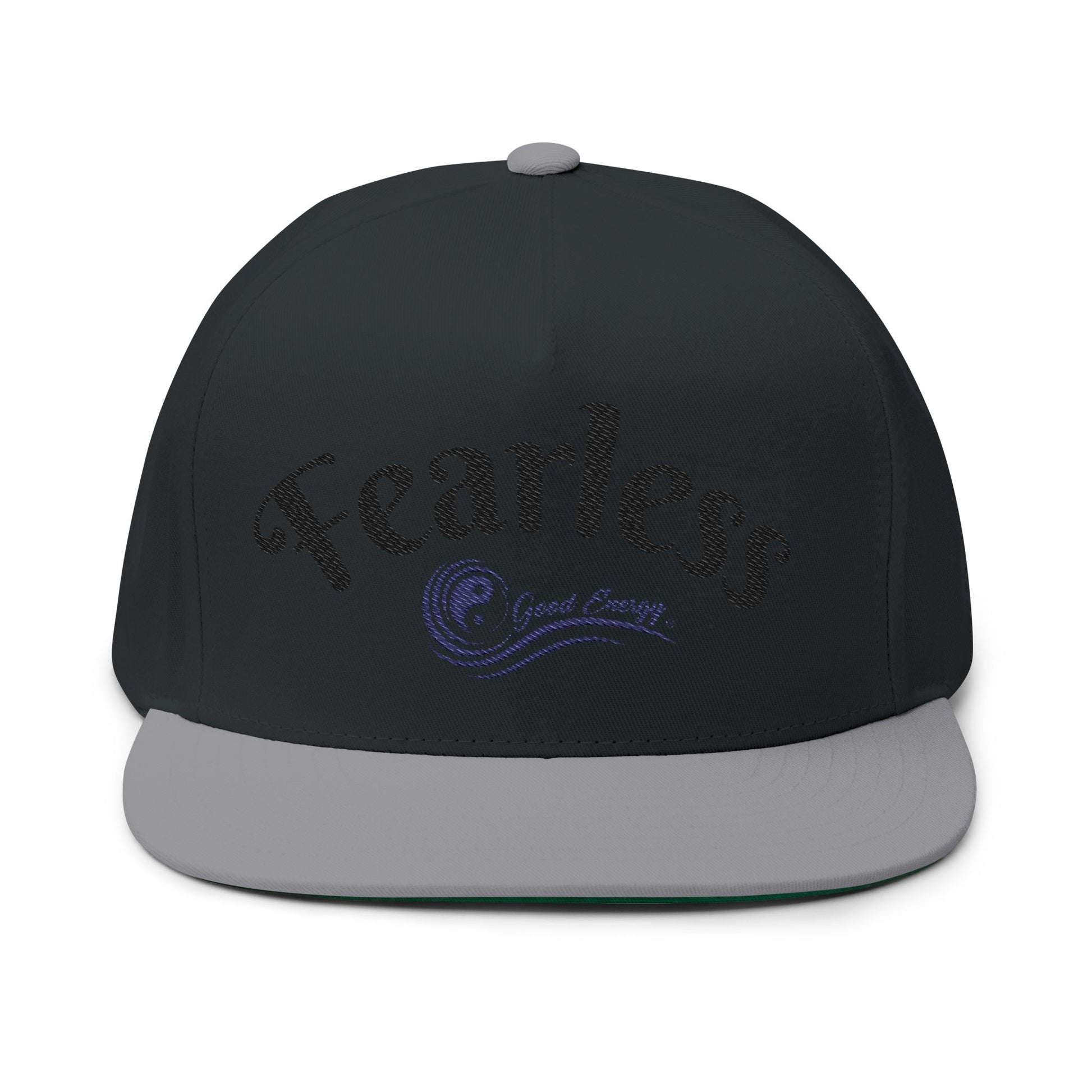 Fearless Embroidered Flat Bill Cap — "Fearless" Good Energy Snapback