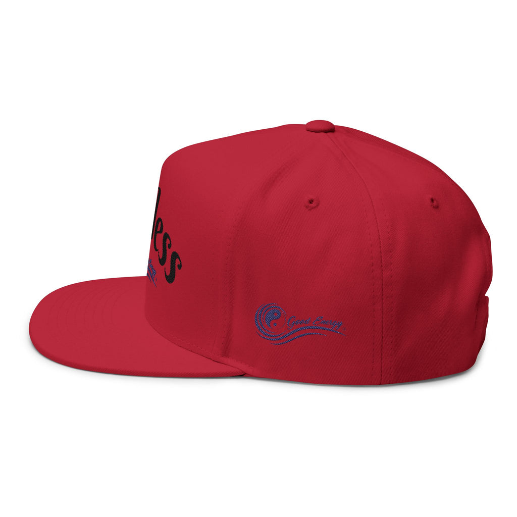 "Fearless" Embroidered Flat Bill Cap — "Fearless" Good Energy Snapback