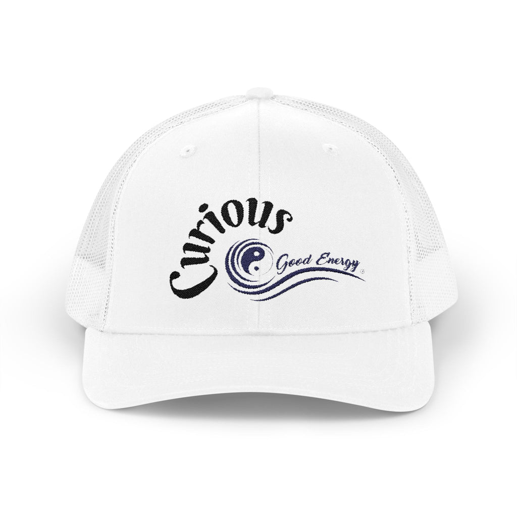 "Curious" Good Energy Snapback Trucker Cap – Always Stay curious and you won't get frustrated.