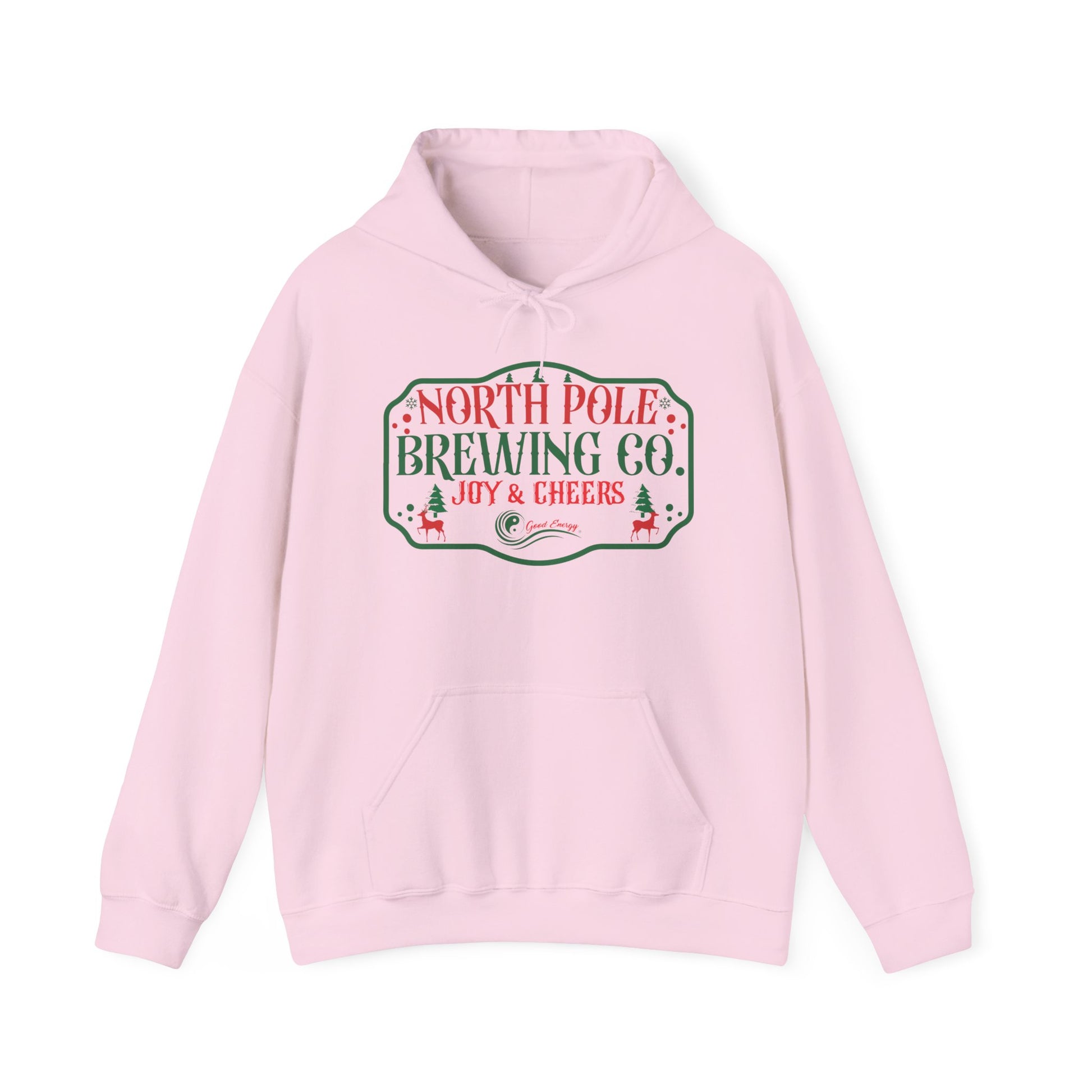 North Pole Brewing Co. Hoodie – 'Joy & Cheers' Christmas Holiday Sweatshirt