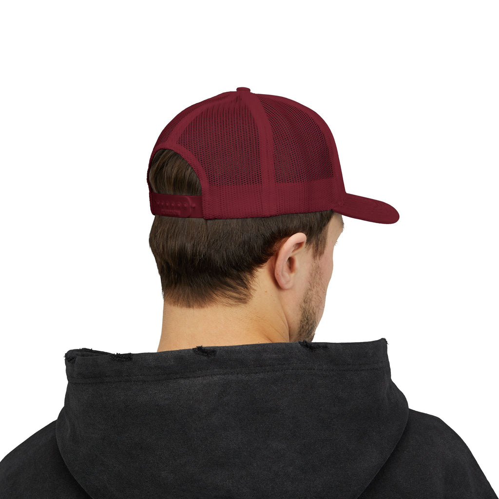 Grateful Good Energy Trucker Cap — Retro Script Heartwave Snapback
