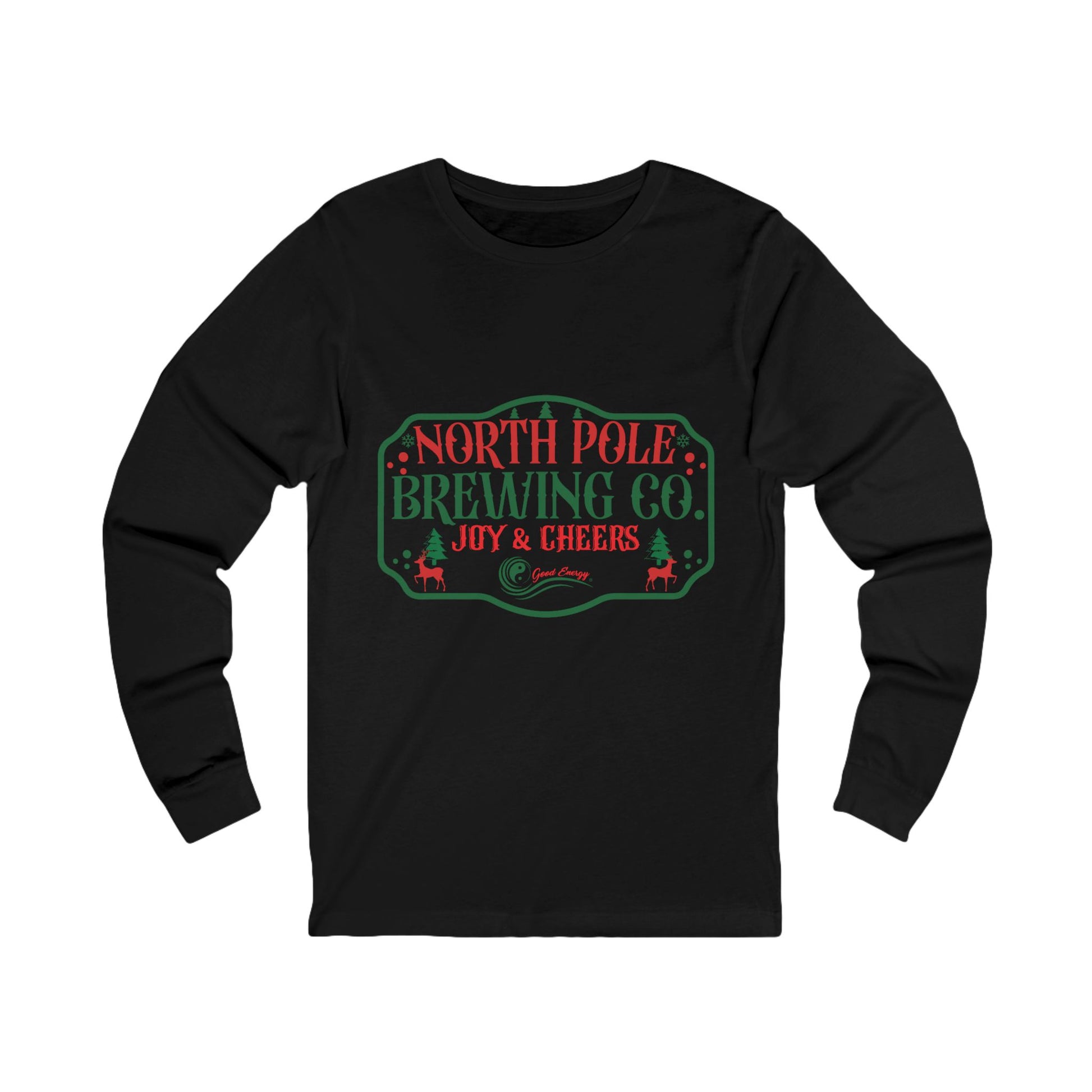 North Pole Brewing Co. Long Sleeve Tee — 'Joy & Cheers' Holiday Shirt