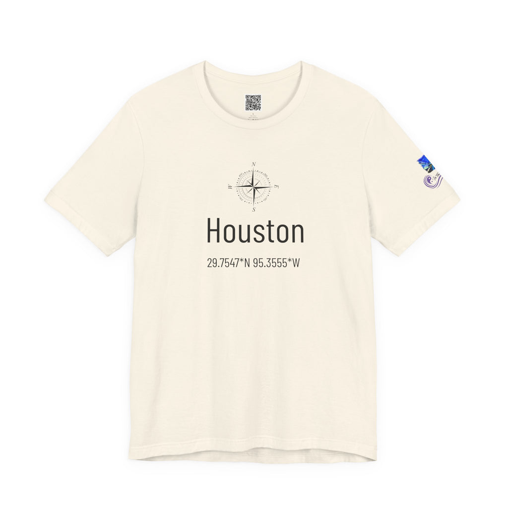 Houston Latitude & Longitude Unisex Jersey Short Sleeve Tee