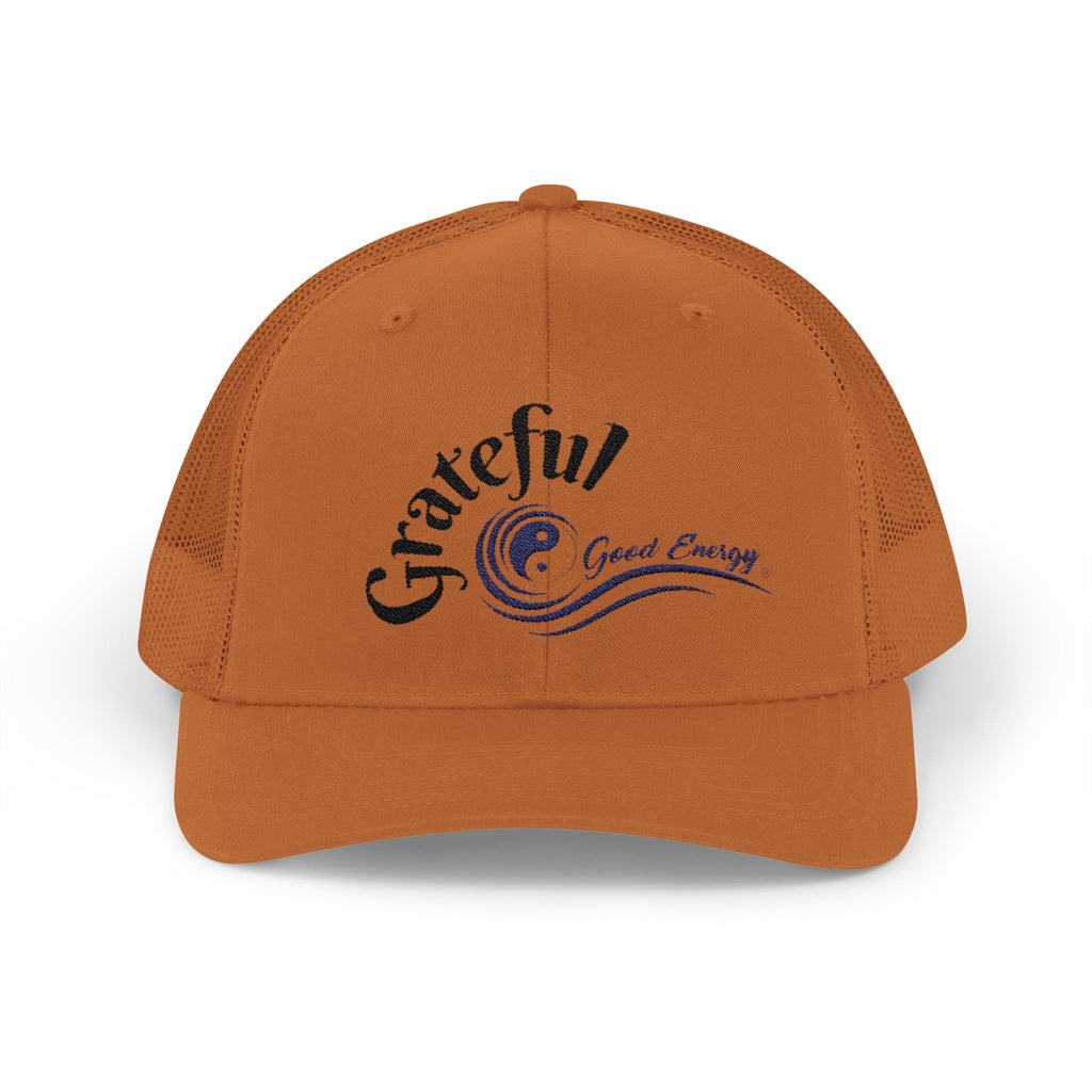 "Grateful" Good Energy Snapback Trucker Cap – A powerful mindset gift for yourself and others